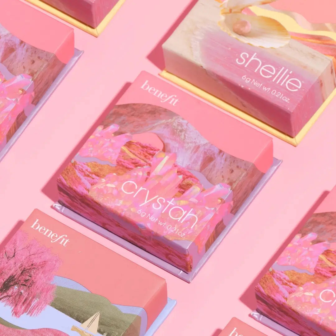 بنفت كريستا بودرة خدود وردية مع مرآة مدمجة