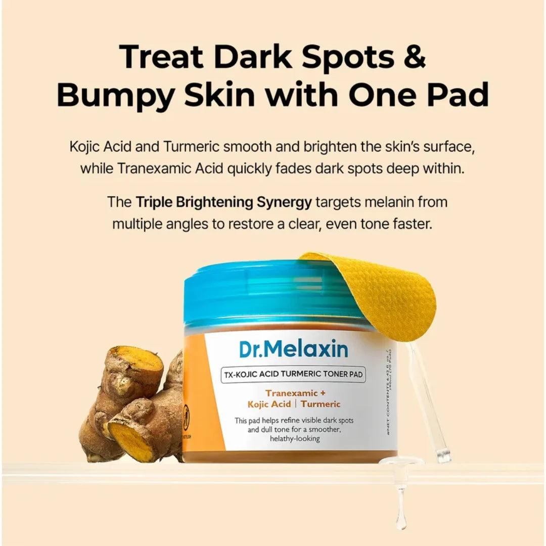 Dr.Melaxin Turmeric Toner Pad for Hyperpigmentation and Uneven Skin Tone