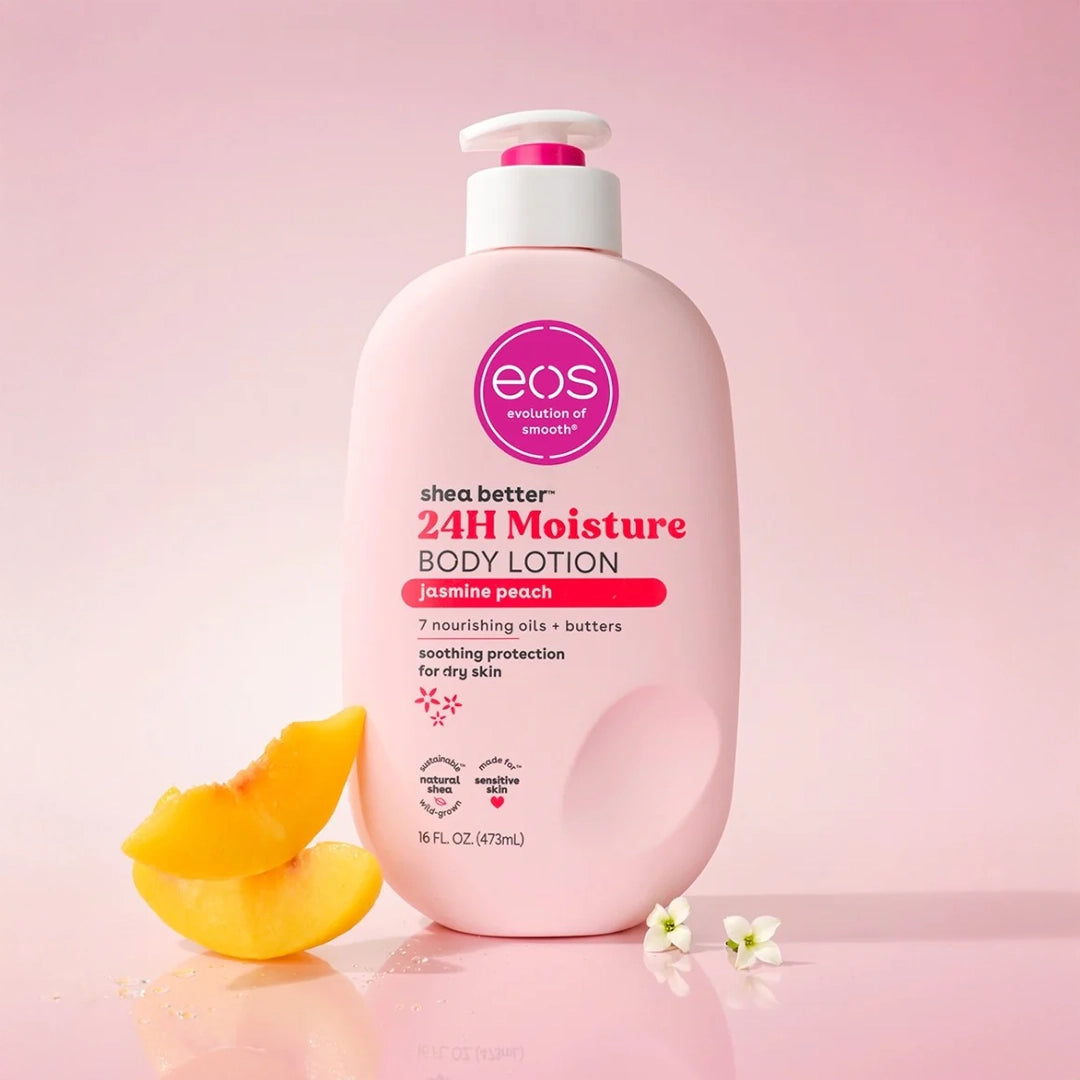 لوشن الجسم إيوس شيا 24 ساعة ترطيب بنكهة ياسمين خوخ