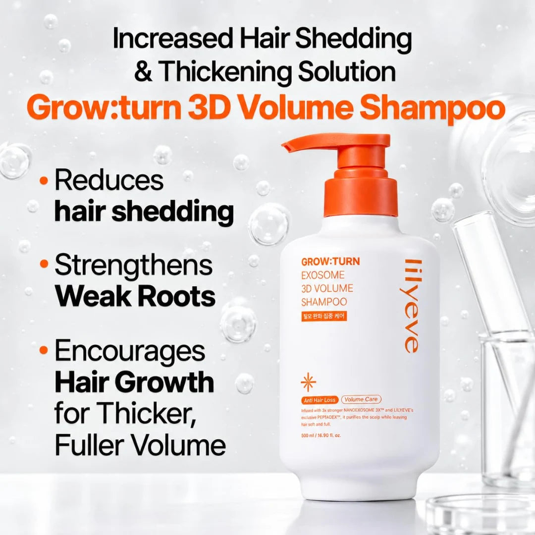 Lilyeve Grow:Turn Exosome 3D Volume Shampoo for Anti-Hair Loss and Volume
