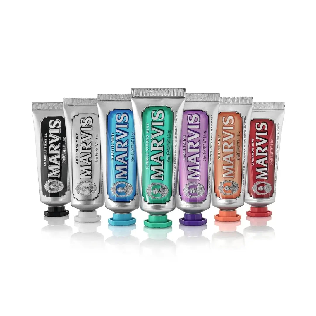 طقم مارفيس الفاخرة 7 أنابيب معجون أسنان بنكهات متنوعة