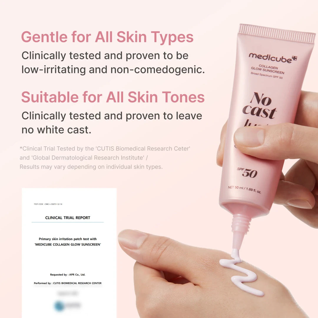 قوام واقي شمس ميديكوب No Cast Just Glow الكريمي بالكولاجين وحماية SPF 50