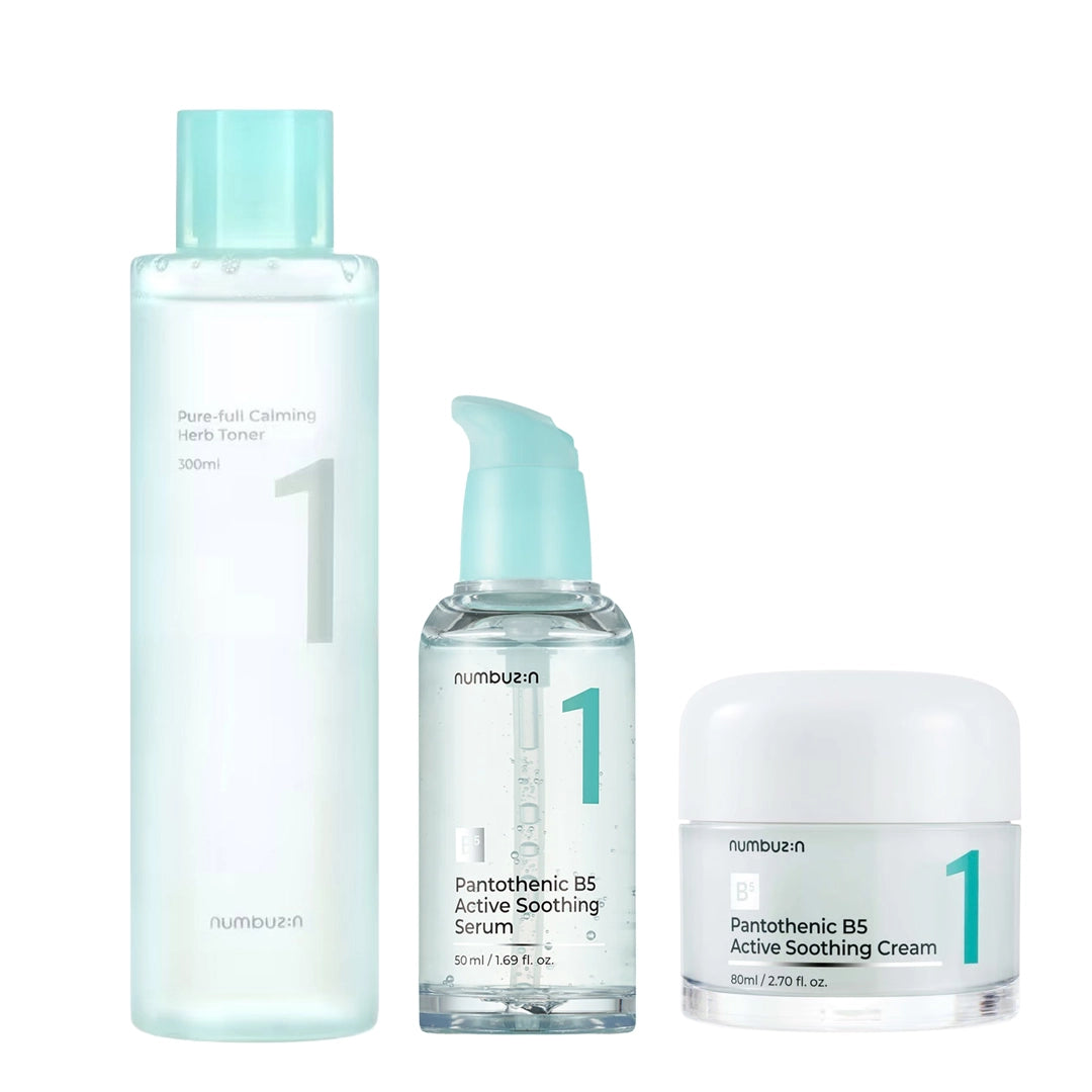 Numbuzin No.1 Pantothenic B5 Soothing Skincare Set | 3-Step Routine
