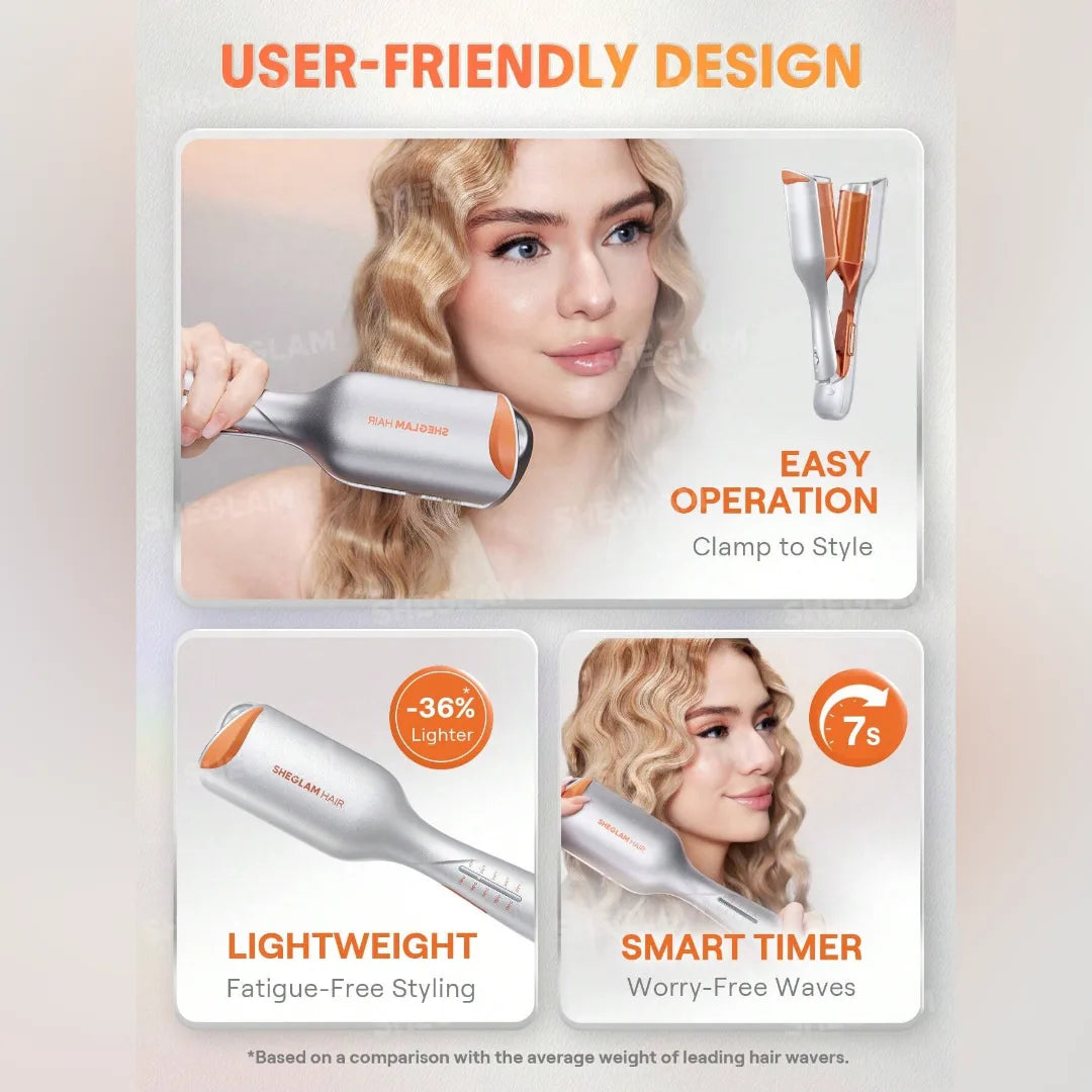 جهاز تمويج الشعر الخزفي بيتش بيب شيجلام بتقنية الأيونات السالبة