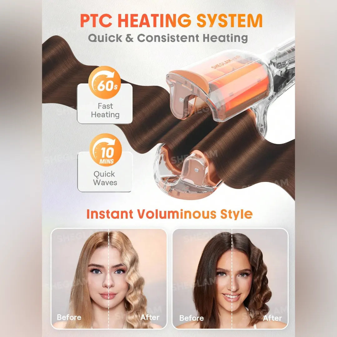 شيجلام جهاز تمويج الشعر الطويل بالجهد المزدوج للسفر