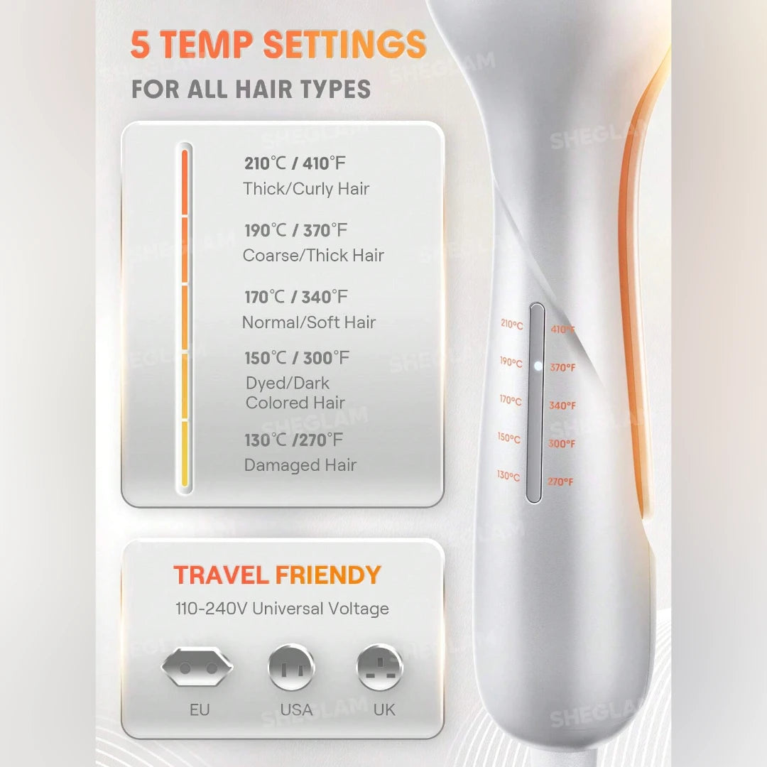 جهاز تمويج الشعر الخزفي بيتش بيب شيجلام بتقنية الأيونات السالبة