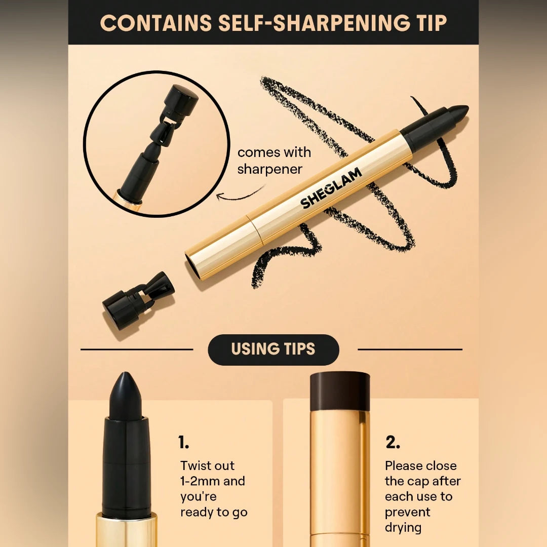 قلم آيلاينر كحل كريمي بولد موفز من شيجلام بالأسود