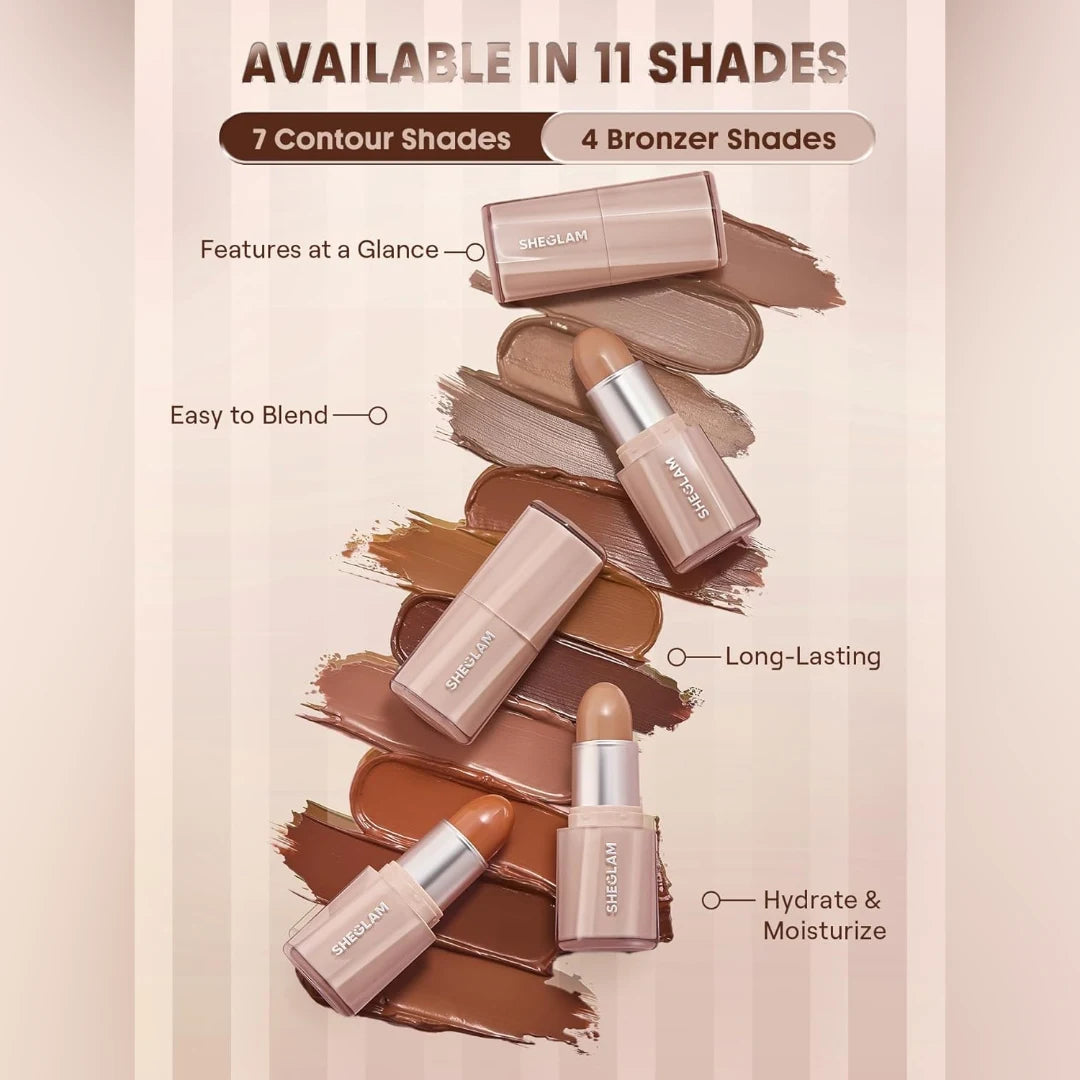 شيجلام ستيك برونزر وكونتور كريمي بطرف مدبب للتطبيق الدقيق