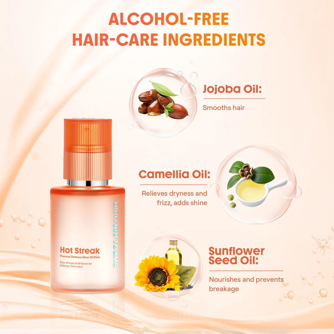 SHEGLAM Glow Oil Elixir for Heat Protection and Shine