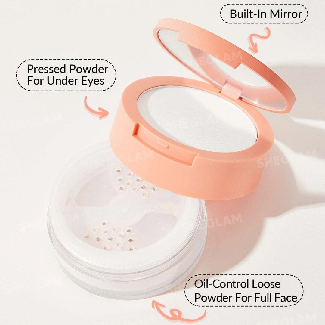 بودرة تثبيت إنستا ريدي للوجه وتحت العين الثنائية من شيجلام