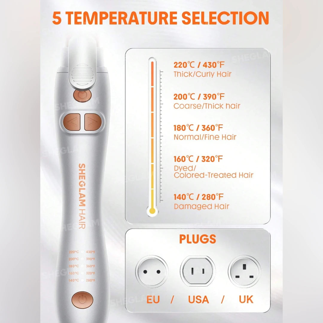 أداة تجعيد تلقائية للشعر الطويل من شيجلام إت كيرل 25 مم