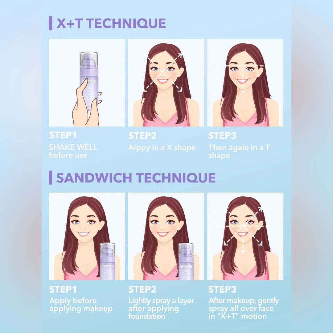 شيقلام سبراي تثبيت مكياج سريع الجفاف وطويل الثبات