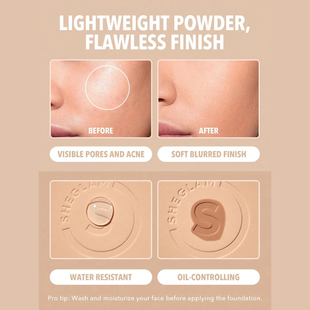 شيجلام فاونديشن بودرة مطفي خالٍ من التلك