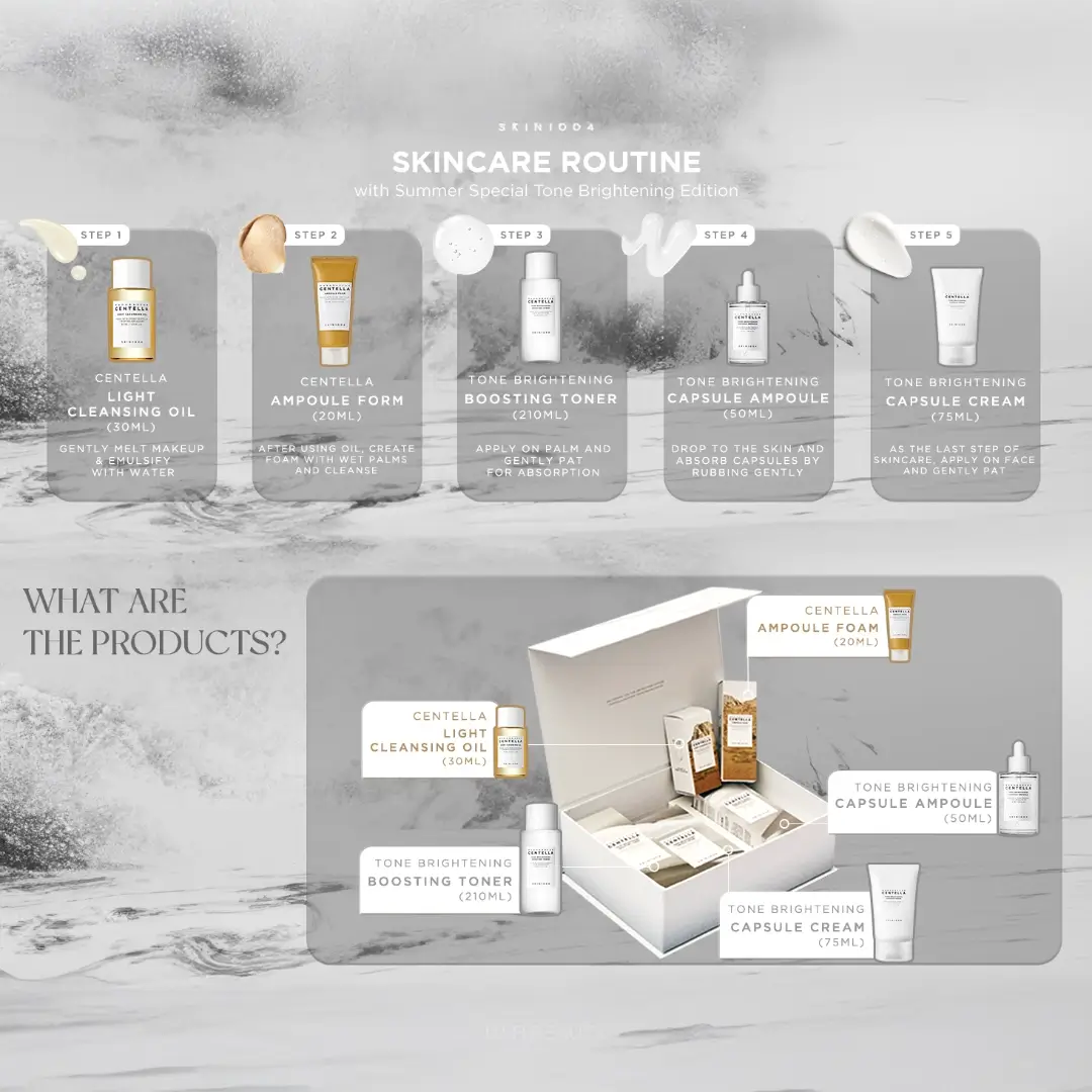 مجموعة سكين1004 الصيفية الخاصة لتفتيح البشرة كاملة