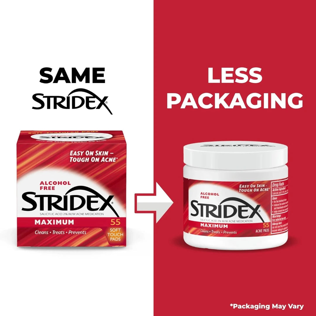 Stridex Maximum Single-Step Acne Control - 55 Pads