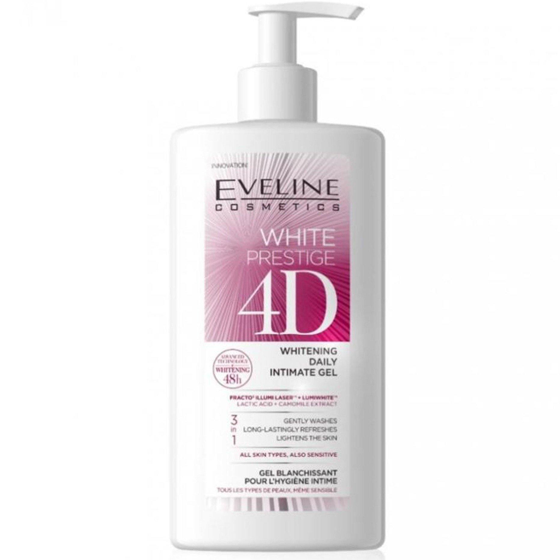 غسول جل يومي لتفتيح المناطق الحساسة وايت برستيج 4 دي من ايفلين - 250 مل | EVELINE