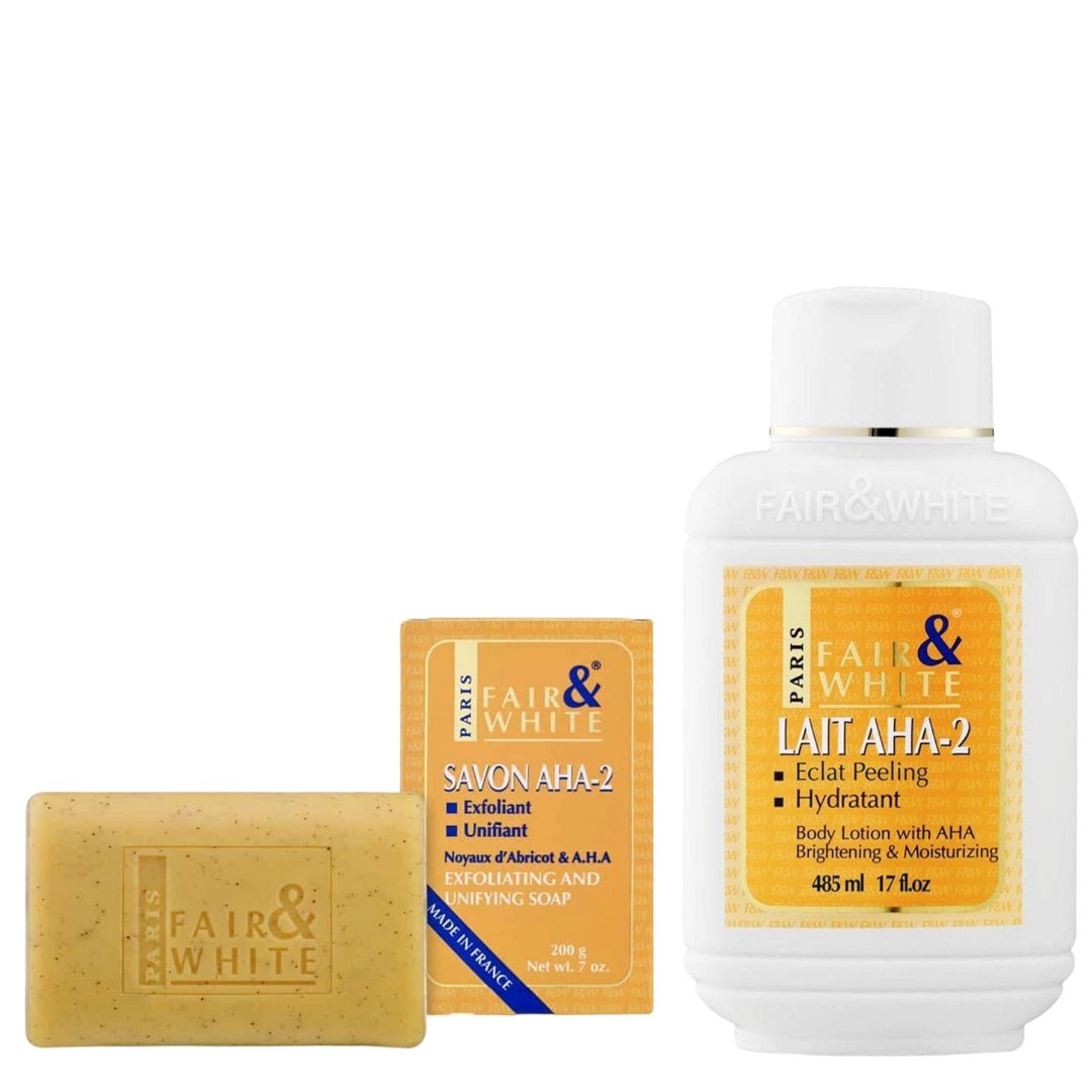 صابون + لوشن ألفا هيدروكسيد من فير اند وايت