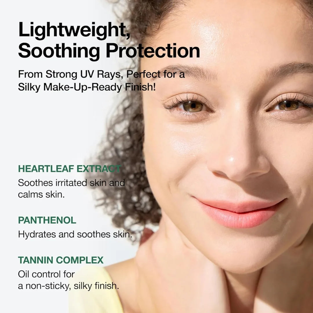 Anua Heartleaf Silky Moisture Sun Cream SPF 50+ Hydrating No White Cast Face Sunscreen
