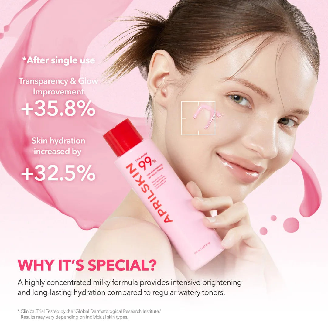 تونر ابريلسكين ثنائي الفعالية للتفتيح والترطيب المكثف