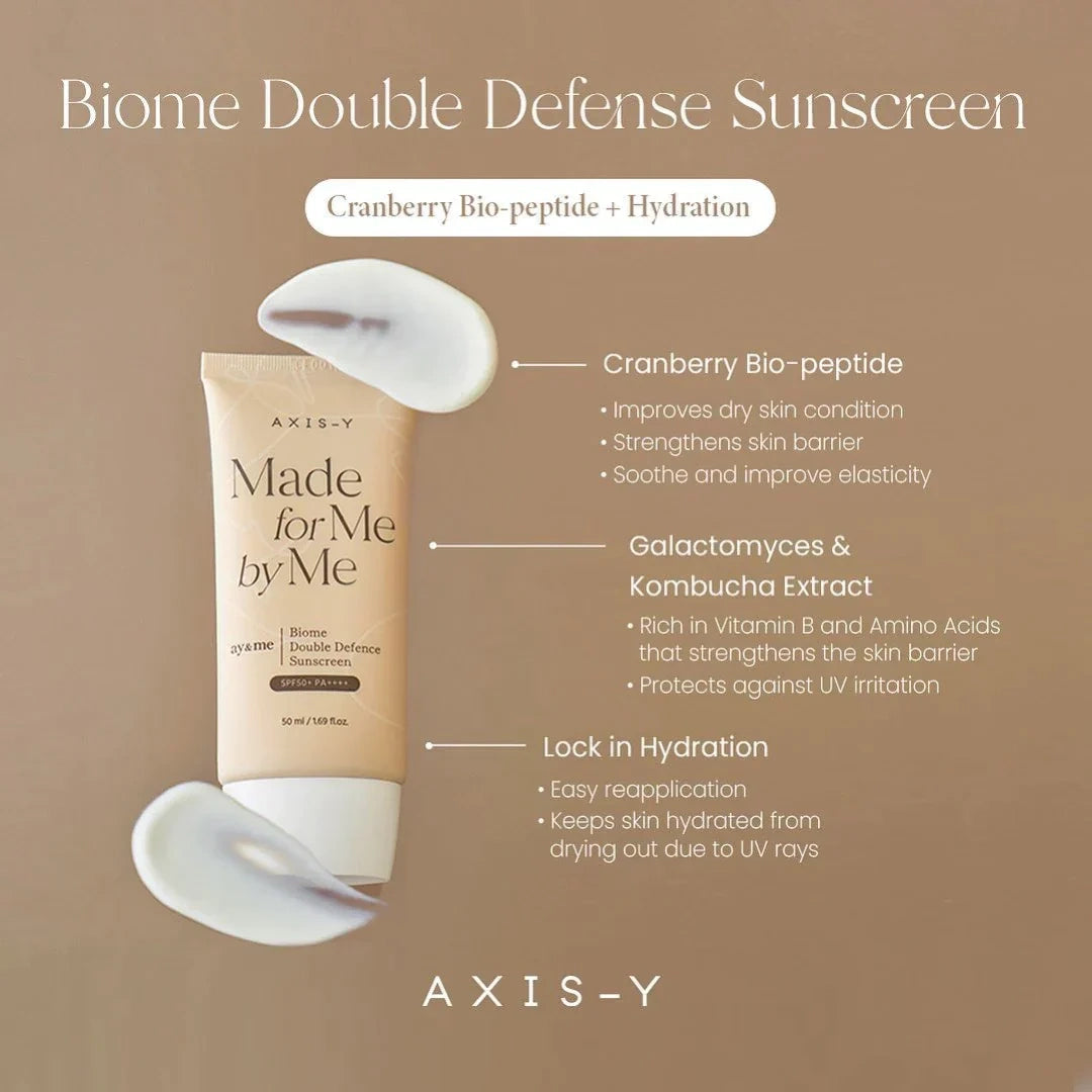 Axis-Y microbiome barrier sunscreen no white cast