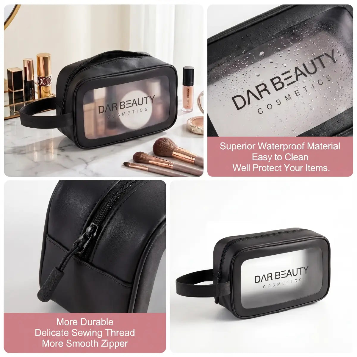 Waterproof Clear Makeup Organizer Bag by DarBeauty
