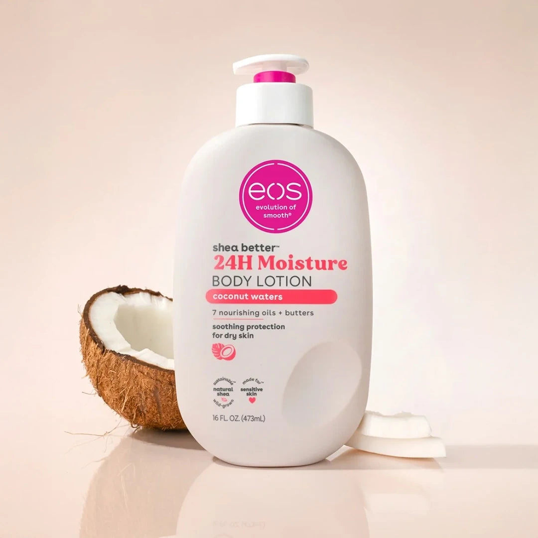 لوشن الجسم إيوس شيا 24 ساعة ترطيب بنكهة جوز الهند 473 مل