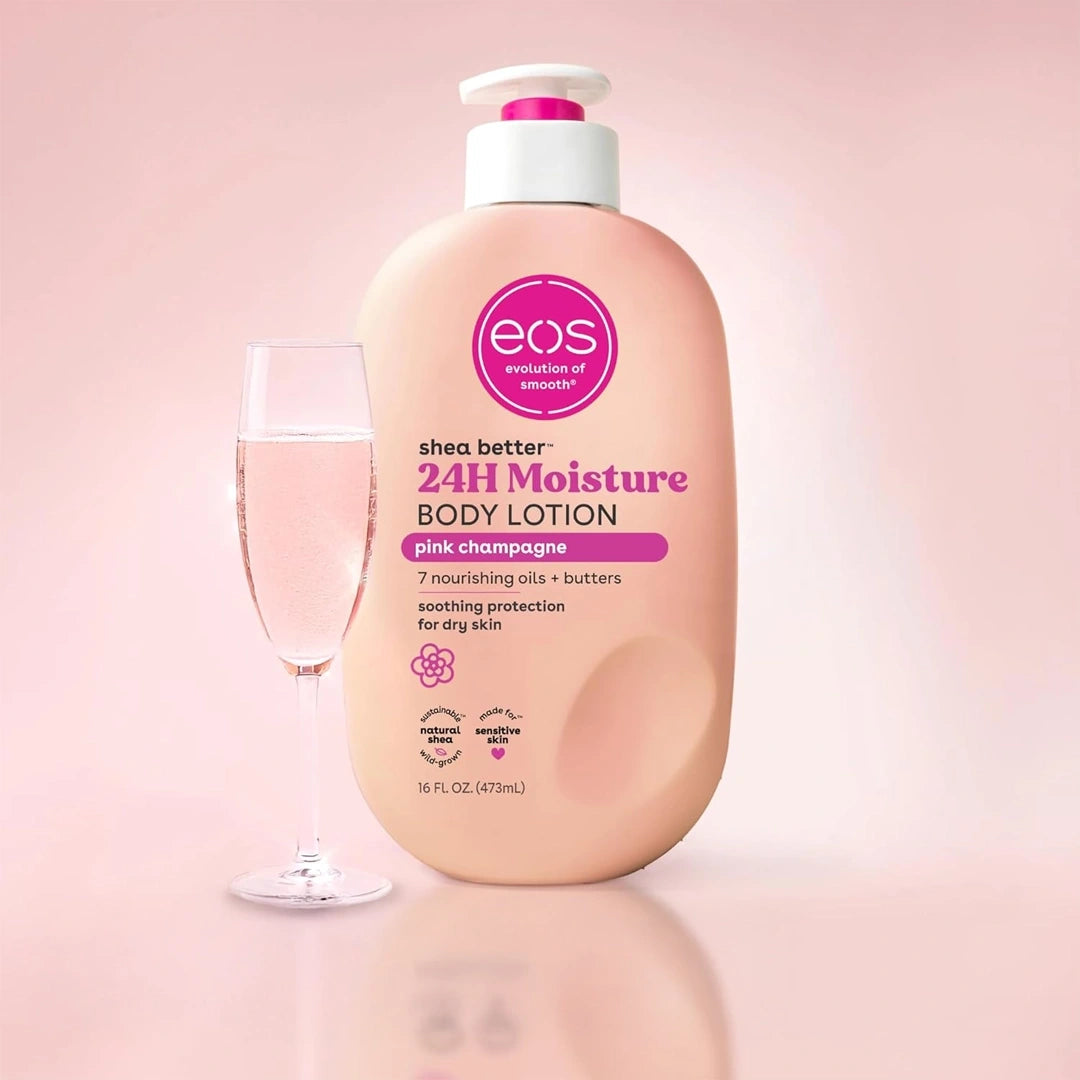 لوشن الجسم إيوس شيا 24 ساعة ترطيب بينك شامبين 473 مل