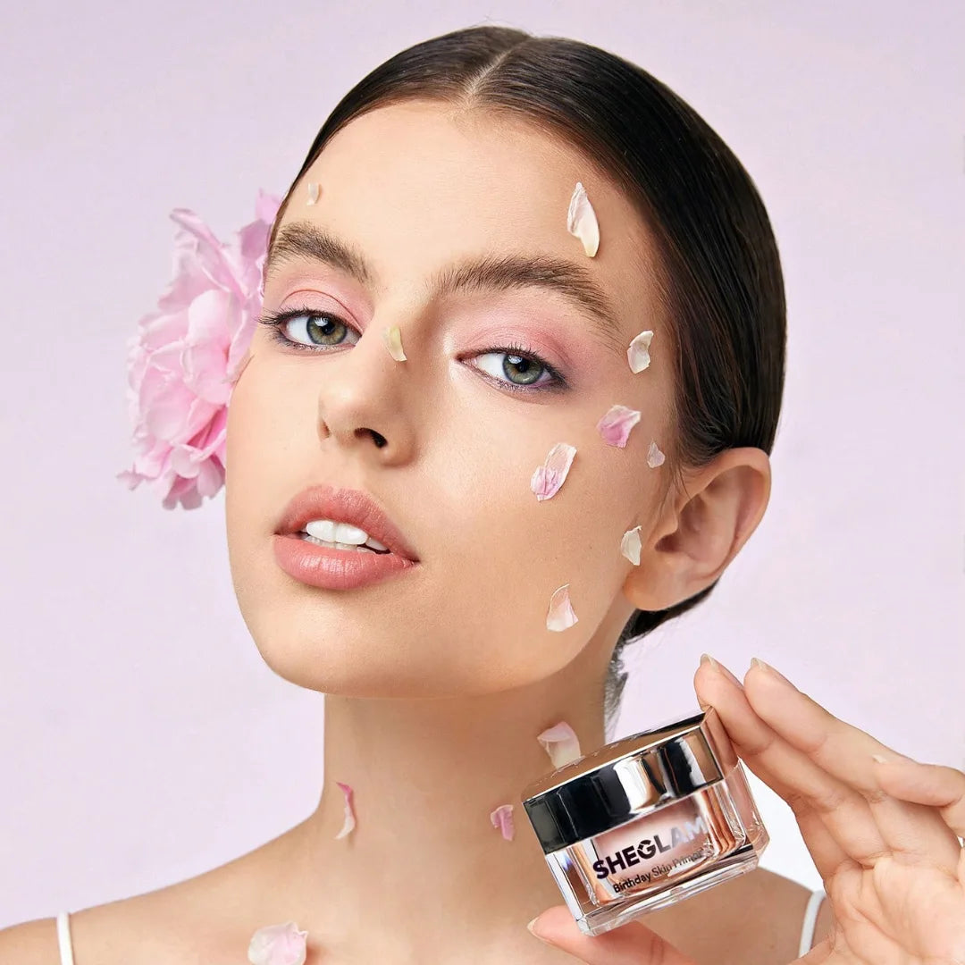 جل تمهيد شيجلام بيرثداي سكين لمكياج ثابت وأطول