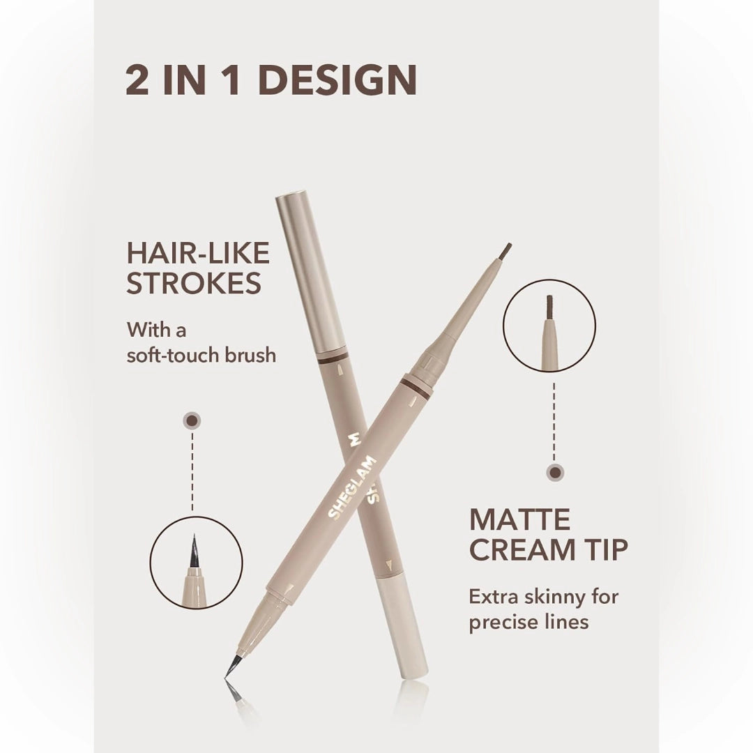 شيجلام قلم حواجب مزدوج الطرف مقاوم للماء