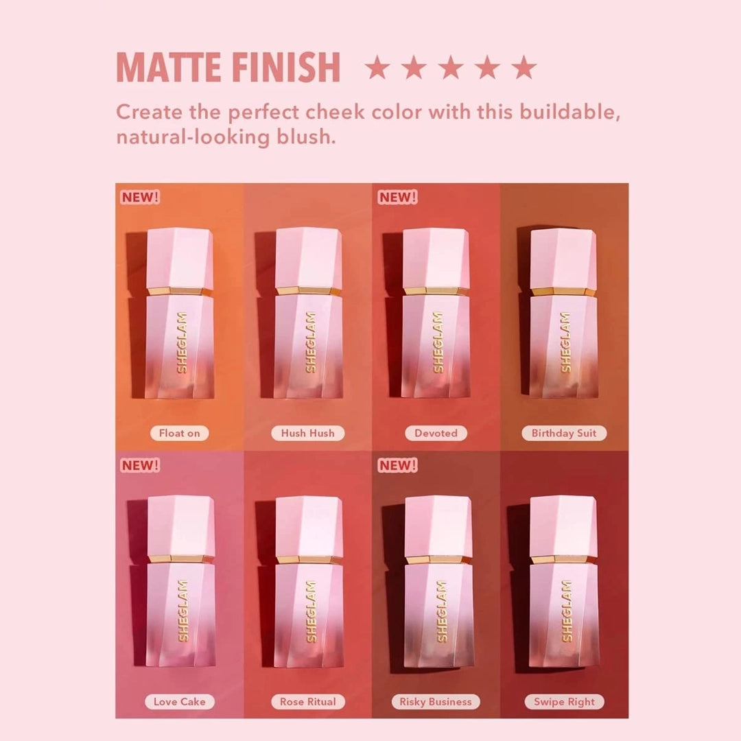 Long-wearing pigmented liquid blush by Sheglam