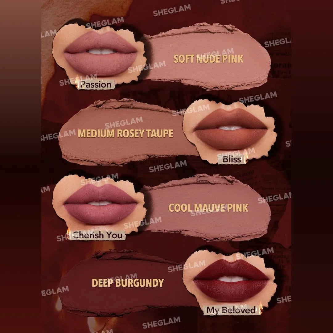 Sheglam Dynamatte Boom Matte Lipstick Ember Rose Collection