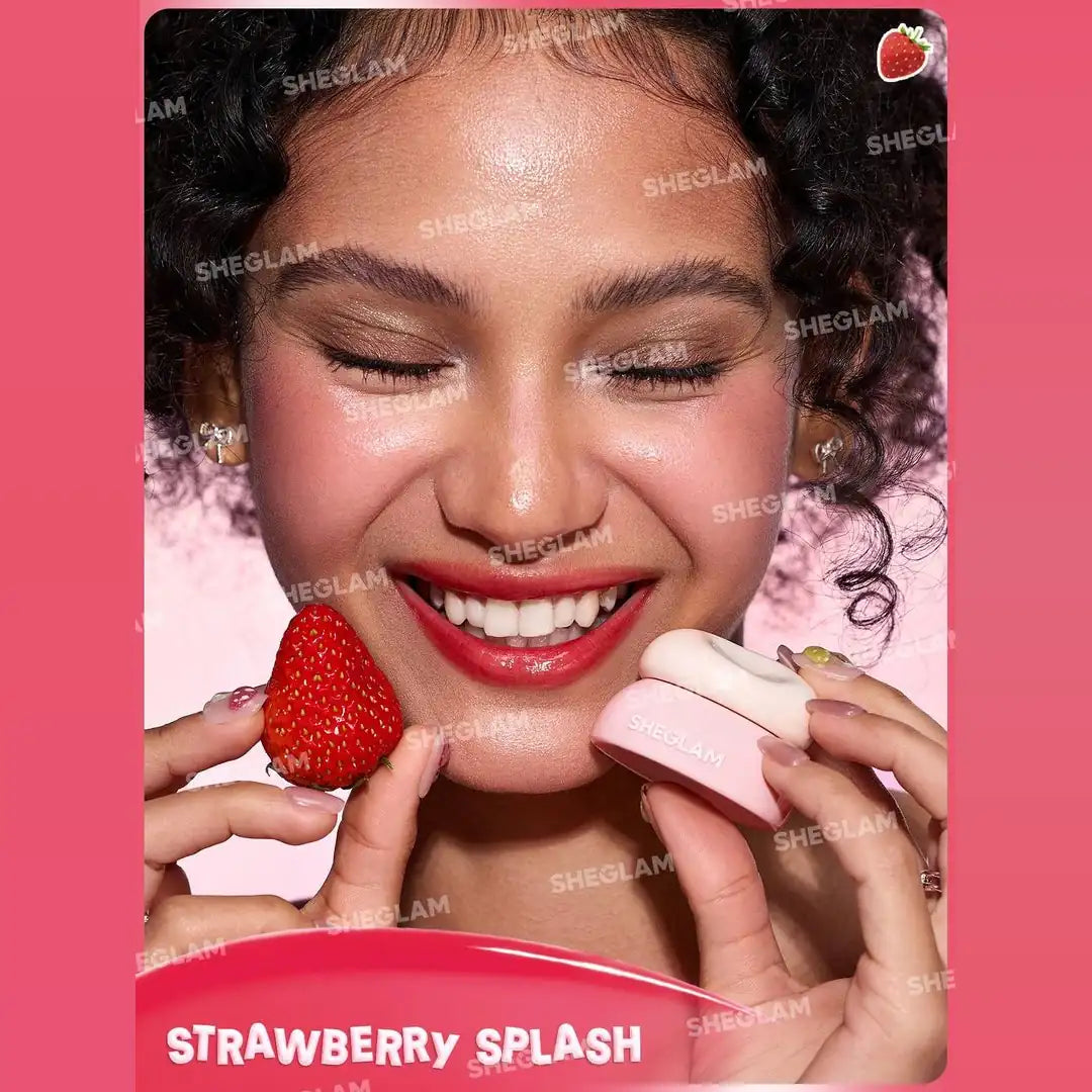 تجربة جام شفاه هايدرا جيلي بوكيت من شيجلام بلون ستروبيري سبلاش على الشفاه