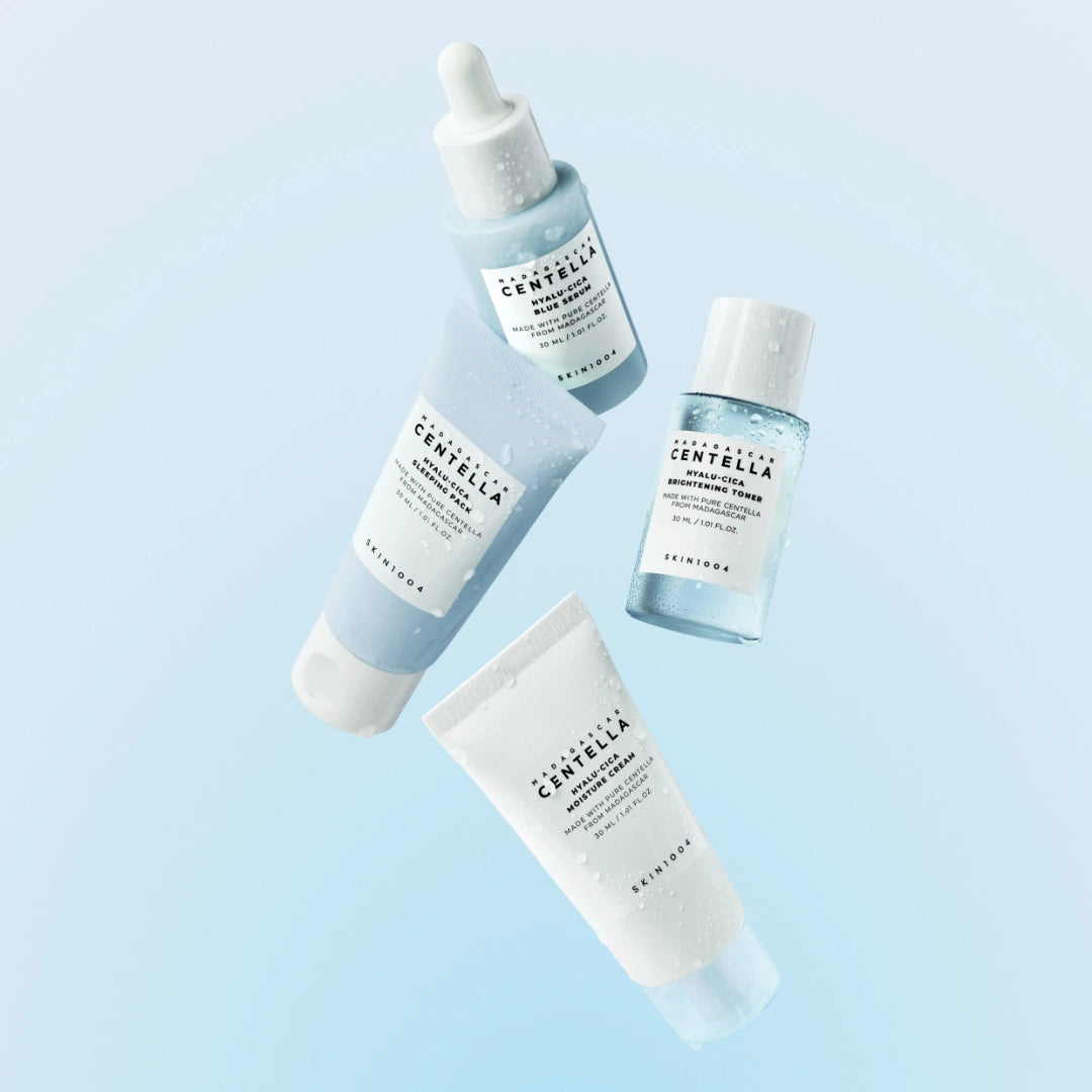 مجموعة هيالو-سيكا من سكين1004 مع تونر وسيروم وكريم