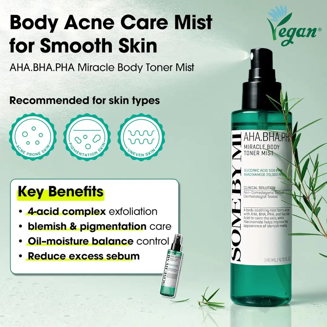 Some By Mi AHA BHA PHA Miracle Body Toner Mist for Body Trouble Care