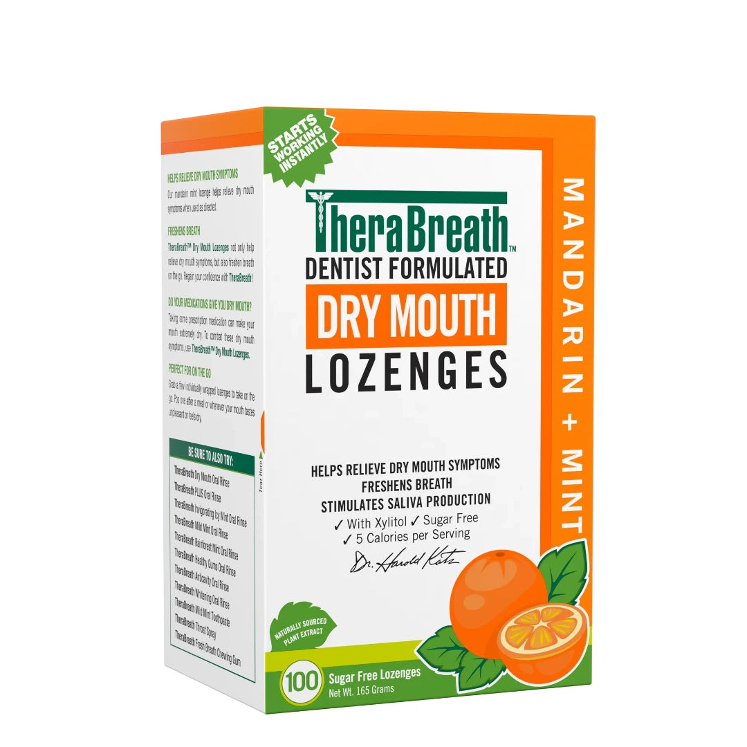 أقراص ثيرابريث لجفاف الفم بنكهة الماندرين بالنعناع